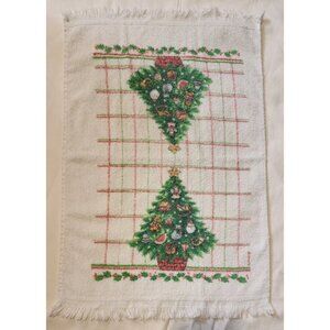 Vintage Cannon Christmas Hand Towel Santa Christmas Tree Angel Bells Made in USA